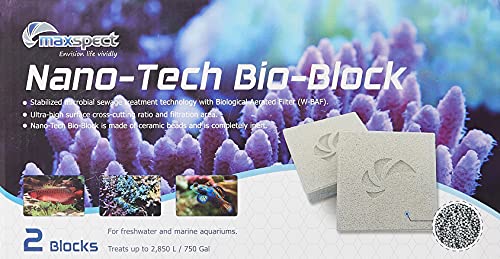 MAXSPECT Nano Tech Bio Block 2 Stück Bio-Blöcke für Sump-Filter für Süß- und Meerwasseraquarien von Maxspect