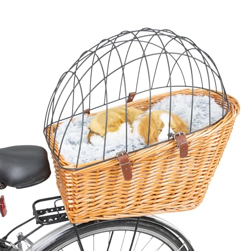 MaxxPet Fahrradkorb Hund - Hundekorb Fahrrad - Für Gepäckträger - 55x35x51,5 cm - Braun von MaxxPet