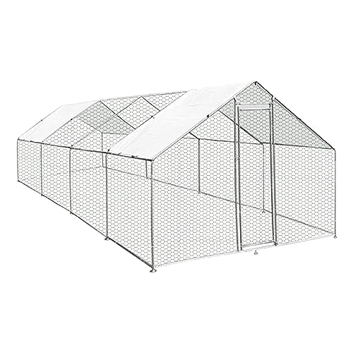 MaxxPet Hühnerstall Winterfest - Voliere Hühner Outdoor - 3x8x2m - Hühnerhaus und Hühnergehege - Freilaufgehege Hühner Garten - Chicken Coop - Hochwertig Metall von MaxxPet