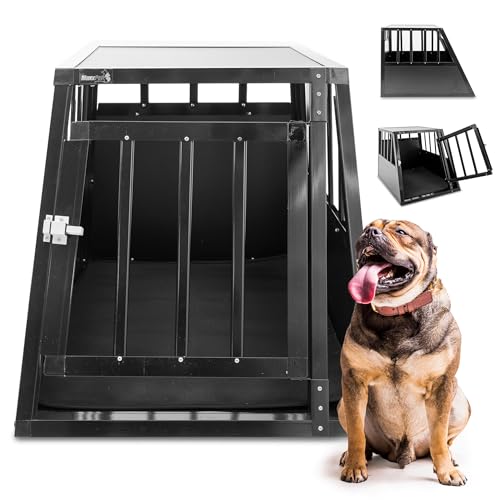 MaxxPet Hundebox Auto, Hundetransportbox Auto, Hundebox Auto Kofferraum, Hundebox XXL, Hundebox Große Hunde, Hundeboxen Alu, Hundekäfig Auto, 54x69x50cm von MaxxPet