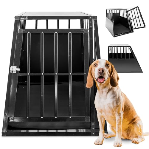 MaxxPet Hundebox Auto, Hundetransportbox Auto, Hundebox Auto Kofferraum, Hundebox XXL, Hundebox Große Hunde, Hundeboxen Alu, Hundekäfig Auto, 65x91x69cm von MaxxPet