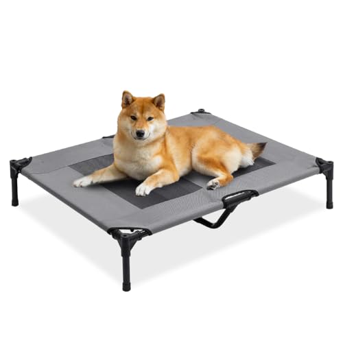 MaxxPet Hundestrecker - Faltbares Hundebett - Kühlende Hundeliege - Hunde Hängematte tragbar - 91x76x18cm - Grau von MaxxPet