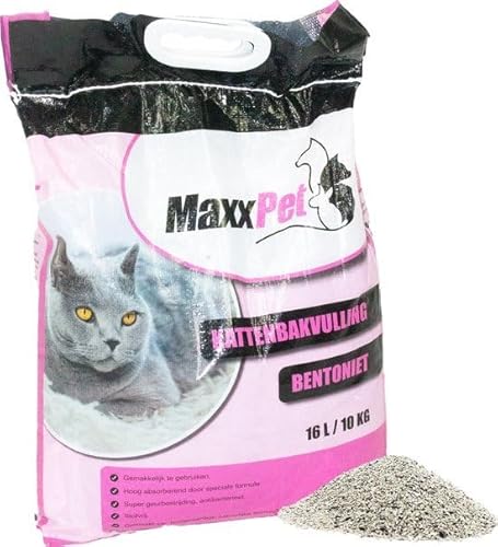 MaxxPet Kattenbakvulling - Klonterend - Babypoeder geur - 20 Liter - Aroma - Weinig stof en Grove korrels von MaxxPet