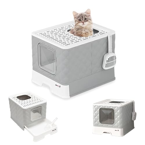 MaxxPet Katzentoilette faltbar - Katzenhaus - Kunststoff Katzentoilette - 50x41x37cm - Grau von MaxxPet