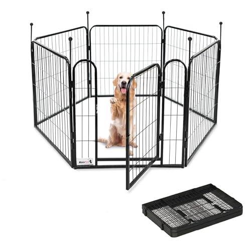 MaxxPet Puppyren - Banco para Perros - Perro Ren- Cachorros Con 6 Paneles Perrera - Acero -60 x 60 cm von MaxxPet