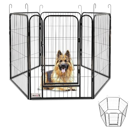 MaxxPet Welpenauslauf - Laufstall Hund - Welpenlaufstall Hundegitter Wohnung - Faltbarer Außen Laufstall - verstellbares Außengehege - 6 Paneele - 78x60 cm von MaxxPet