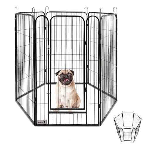 MaxxPet Welpenauslauf - Laufstall Hund - Welpenlaufstall Hundegitter Wohnung - Faltbarer Außen Laufstall - verstellbares Außengehege - 6 Paneele - 100x60 cm von MaxxPet