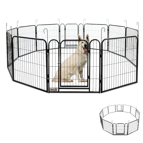 MaxxPet Welpenauslauf - Laufstall Hund - Welpenlaufstall Hundegitter Wohnung - Faltbarer Außen Laufstall - verstellbares Außengehege - 12 Paneele - 60x60 cm von MaxxPet