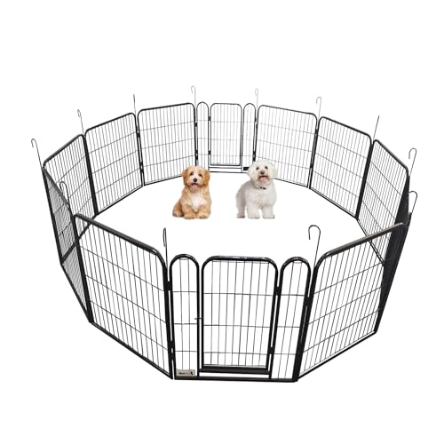 MaxxPet Welpenauslauf - Hundebank - Welpenlaufstall - Welpenauslauf mit 12 Paneelen - Stahl - 78 x 60 cm von MaxxPet