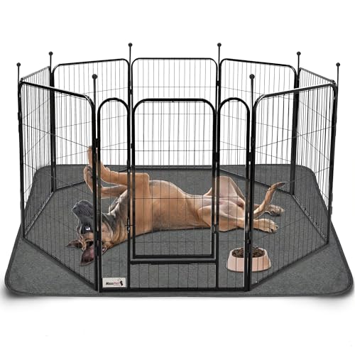 MaxxPet Welpenauslauf - Hundebank - Welpenlaufstall - Welpenauslauf mit 8 Paneelen - Stahl - 78 x 60 cm von MaxxPet