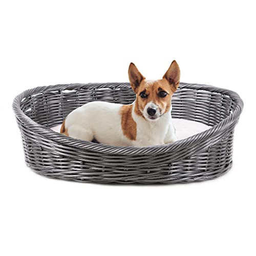 MaxxPet Hundebett - Hundekörbchen rund mit Kissen - Haustierkorb für Hunde und Katzen - Anthrazit - 43x36x15cm von MaxxTools bv