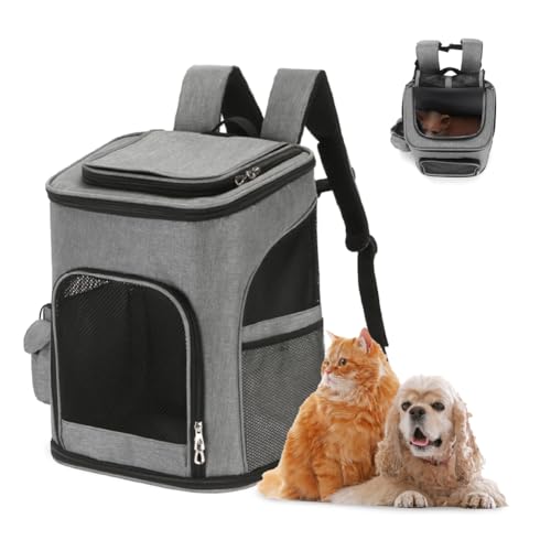 MaxxPet Tragerucksack Katze und Hund - Hunderucksack - Tierrucksack - Katzenrucksack - Haustierrucksack - 32x26x40cm - Grau von MaxxPet