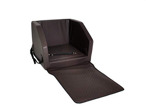 Mayaadi Home Hundeautositz Beno Hundesitz Hundebett Autokörbchen Autositz Kunst Leder Auto Sitz Wasserdicht Waschbar Sicherheitsgurt Braun L- (55x90cm)-Hinten von Mayaadi Home