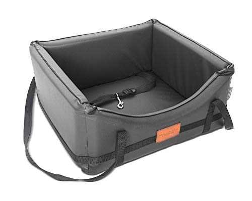 Mayaadi-Home Hundeautositz Kunstleder Hundesitz Hundebett Autokörbchen Autositz Hundesitz Hundedecke Hundekorb Transportbox Pako für Rückbank Vordersitz Dunkelgrau XL (75 x 65 cm) von Mayaadi-Home