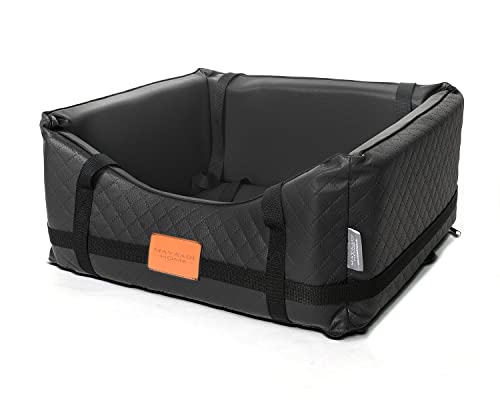 Mayaadi-Home Hundeautositz Kunstleder Hundesitz Hundebett Autokörbchen Hundedecke Hundekorb Transportbox Autositz Gesteppt für Rückbank Vordersitz (XL (75x65x26cm), Schwarz) von Mayaadi-Home