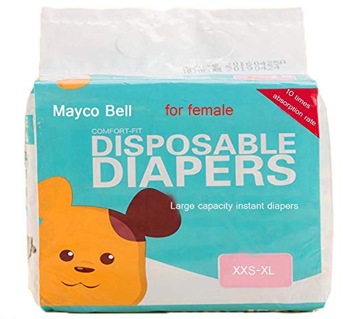 10 Stücke Hund Menstruationswindel Einweg Weibliche Packungen Menstruation Pads Papier Windeln Welpen Shorts Unterwäsche Panty (M (Taille 23,8-41,5 cm), Gewicht 4-6 kg) von Mayco Bell