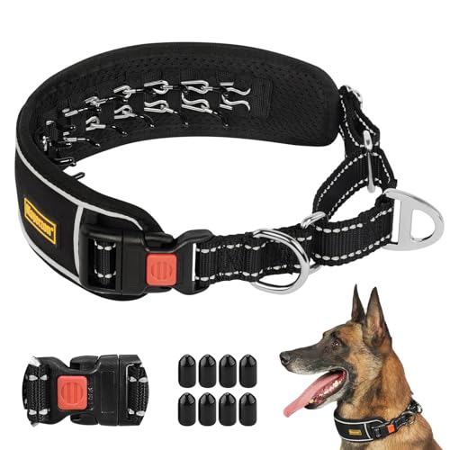 Mayerzon Martingale Hundehalsband, kein Ziehen für große und mittelgroße Hunde, verstellbares Neopren-Hundehalsband, kein Ziehen für Pitbull, Deutscher Schäferhund, Rottweiler, reflektierendes von Mayerzon