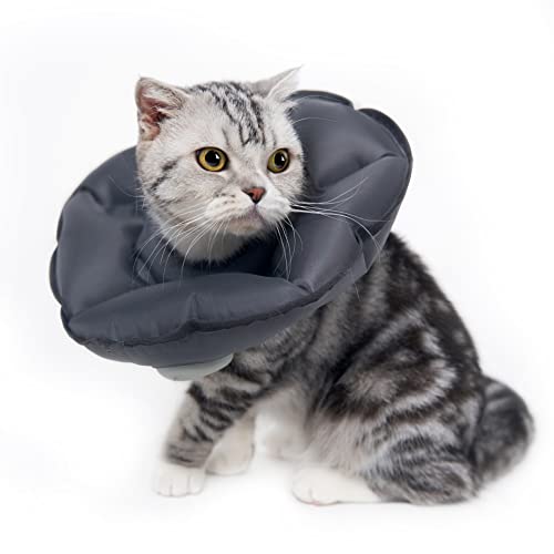 MayMaw Balloon Halskrause Katze Soft, Handpresse Aufblasbare Halskrause Katze Halsband, Nach Operation und Verletzungen für Welpen, Faltbarer Leichter E-Kragen für Katzen und Kätzchen von MayMaw