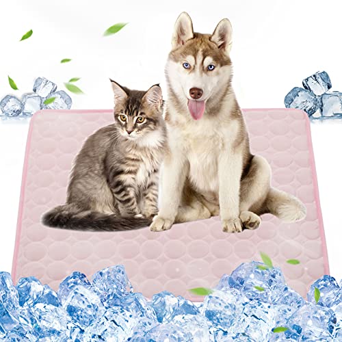 Mayper Kühlmatte für Hunde und Katzen, Eisseide, weiche Hunde-Kühlmatte, bequeme Kühlmatte, Haustier-Pad (Rosa, 55 x 70 cm) von Mayper