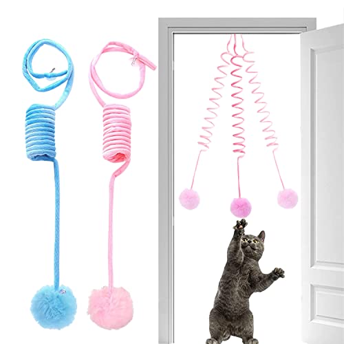 MayuMay Interaktives Katzenspielzeug Selbstbeschäftigung Katzen Spielzeug Kitten (2PCS Blue+Pink) von MayuMay