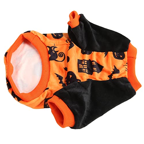 Haustier-Halloween-Shirt, Weicher Plüsch, Elastizität, für Hunde, Kürbisse, Katzen, Fledermäuse (L) von Mayueri