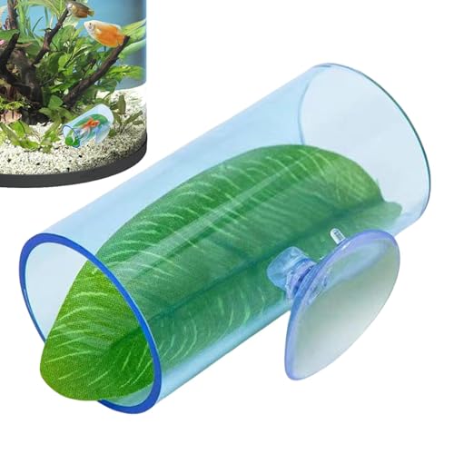 Blätter-Pad Betta Fish Ruherohr Acrylrohr-Anreicherung, Betta-Fischtank-Dekorationen, Multifunktionaler Betta-Tunnel-Schwimmschlauch Für von Mbiyhgta