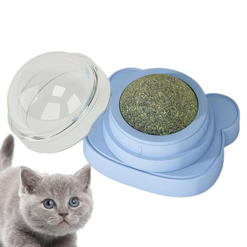 Cat Nip Ball – Wall Treat Katzenminze-Ball, tragbares Katzen-Kauspielzeug | 360 Grad drehbares Kauspielzeug für Katzen, Katzenminze-Ball, wiederverwendbarer Katzenroller, gesundes Kauspielzeug mit Kat von Mbiyhgta