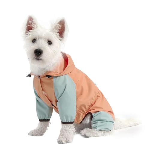 Hunde-Regenumhang – Haustier-Regenmantel, Hunde-Regenjacke | Vierbeiniger Regenmantel für Haustiere mit reflektierendem Streifen, verstellbarer regenabweisender Mantel für Haustiere zum Joggen, 7,87 Z von Mbiyhgta