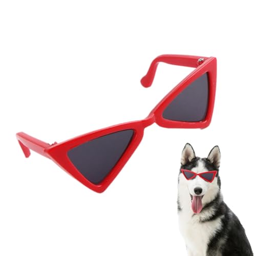 Hundesonnenbrille – lustige dreieckige Haustier-Sonnenbrille, modisches Haustierzubehör, leichte Cosplay-Brille für den täglichen Gebrauch, Partys, Zeremonien von Mbiyhgta