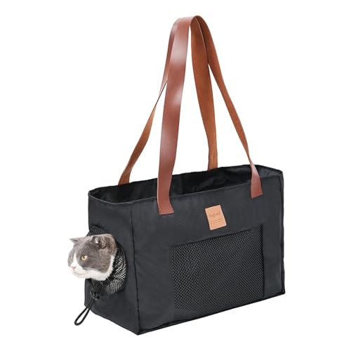 Kätzchentrage – Reisetaschen, Haustier-Reisetrage | Belüftete Haustier-Tragetasche, tragbare Haustier-Reisetasche mit hochdichtem Netz, Katzen-Außennetztasche für Reisen, Hunde und Katzen, 35 x 20 x 2 von Mbiyhgta