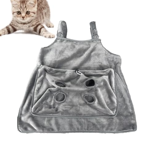 Katzentrage-Schürze, Katzentrage-Schürzentasche - Warme Katzentrage-Brustschürze | Coral Fleece Cat Sling Carrier Brustschürze, verstellbare Taschengröße für mittelgroße Hunde von Mbiyhgta