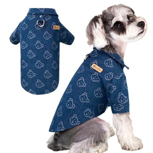 Kleines Hundeshirt | Jeanshemden für kleine Hunde - Weiche Haustierkleidung, süße Hundekleidung, Bequeme Welpenkleidung für Welpen, Haustiere, ganzjährig von Mbiyhgta