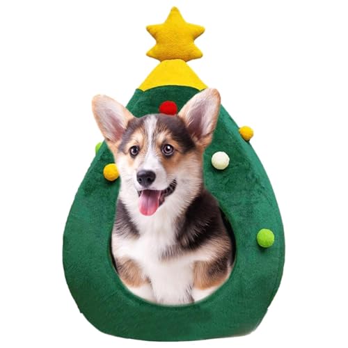 Weihnachtsbaum Haustierbett - Haustierhaus für Katzen,Katzenbett, Katzenzelthöhle für Kätzchen und kleine Hunde, Katzenhaushütte im Innenbereich, Weihnachtsbaum-Haustierzelthaus von Mbiyhgta