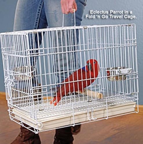 Mcage Zwei Größe, Reisen Zusammenklappbar Papagei Vogel Transportkäfig, 19" L X 12" W X 16" H, weiß von Mcage