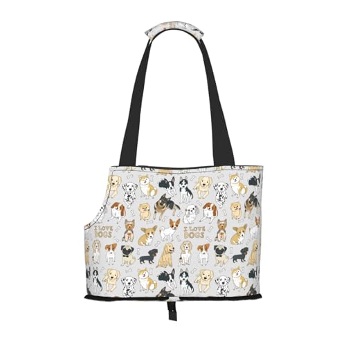 Hundetragetasche mit Sicherheitsgurt, tragbare, atmungsaktive Haustiertasche für Einkaufen, Reisen, Haustier-Tragetasche für kleine Hunde, Katzen, Hunde von Mcewoel