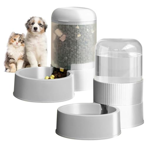 MdakeGo Automatischer Futterspender für Hunde und Katzen, 2,8 l, Schwerkraft-Haustierfutter-Futterspender Wassernapfspender, Haustierfutter-Futterspender Wassernapfspender, Selbstfütterungsstation für von MdakeGo