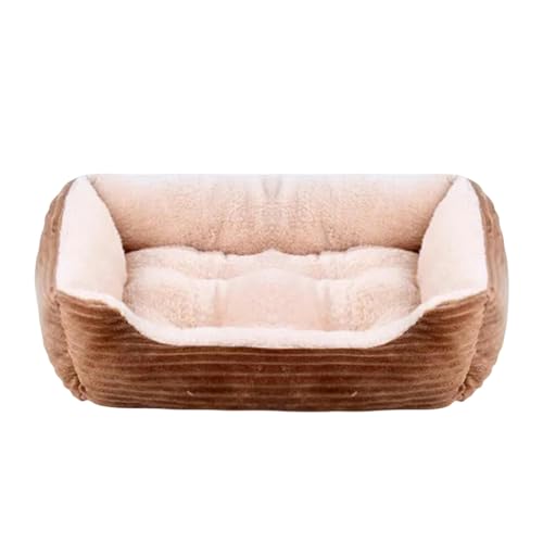 MdybF Hundebett Bett Für Hundekatze Haustier Quadrat Plüsch Zwinger Mittel Kleiner Hundesofa Bettkissen Haustier-Katzenhundbett 01-S (48X40X12Cm) von MdybF