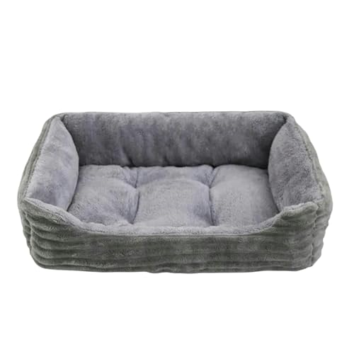 MdybF Hundebett Bett Für Hundekatze Haustier Quadrat Plüsch Zwinger Mittel Kleiner Hundesofa Bettkissen Haustier-Katzenhundbett 04-S (48X40X12Cm) von MdybF