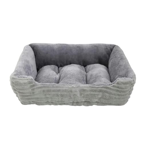 MdybF Hundebett Bett Für Hundekatze Haustier Quadrat Plüsch Zwinger Mittel Kleiner Hundesofa Bettkissen Haustier-Katzenhundbett 05-S (48X40X12Cm) von MdybF