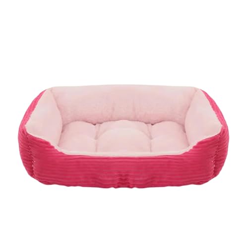 MdybF Hundebett Bett Für Hundekatze Haustier Quadrat Plüsch Zwinger Mittel Kleiner Hundesofa Bettkissen Haustier-Katzenhundbett 07-S (48X40X12Cm) von MdybF