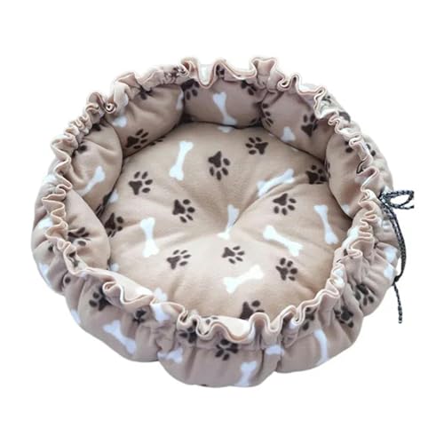 MdybF Hundebett Runde Hundebett Polar Fleece Warm Warmes Weiches Plüsch -Haustierbett Für Kleine Mittelgroße Hunde-S4-M 40-55 cm von MdybF