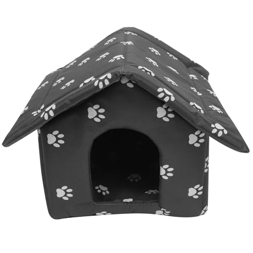 MdybF Hundebett Streuner Katze Zwinger Schutzhund Im Freien Haus Wetterfest Faltbares Oxford -Stoff Beheizte Betten Kleine Hunde-40X35X40Cm von MdybF