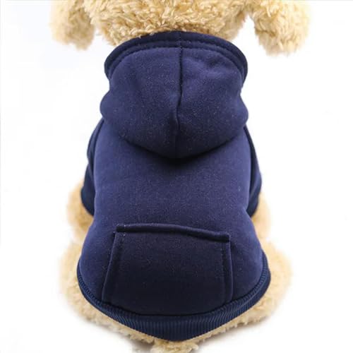 MdybF Hundekleidung Haustier Hund Kleidung Für Kleine Hunde Kleidung Warme Kleidung Für Hunde Mantel Welpen Outfit Haustier Kleidung Für Große Hund Hoodies-dunkelblau-l Für 3,0-4,2kg von MdybF