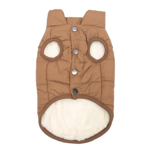 MdybF Hundekleidung Haustier Hund Kleidung Herbst Winter Warme Fleece Weste Jacke Für Kleine Mittlere Hunde Chihuahua Bulldogge Mops Kleidung Mantel-Kaffee-l von MdybF