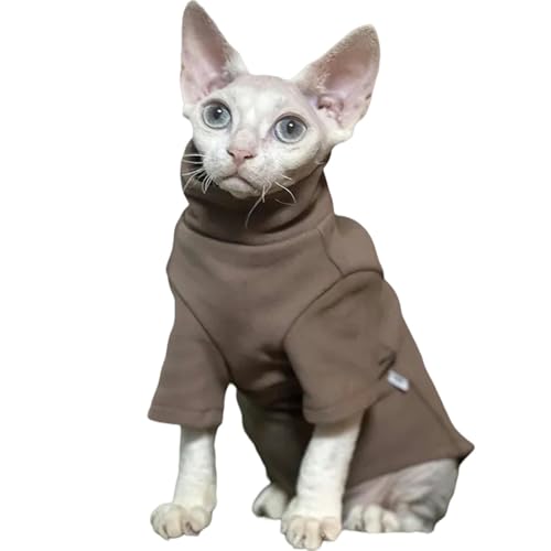 MdybF Hundekleidung Katze Kleidung Weiche Baumwolle Herbst Winter Kätzchen Kleine Hund Kleidung Für Katze Kostüm Haarlose Haustier Kleidung-braun-l von MdybF