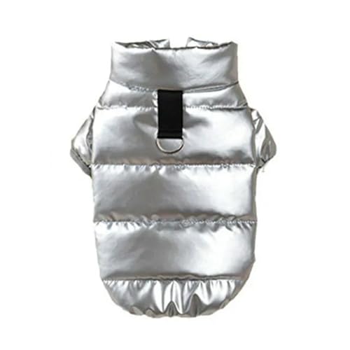 MdybF Hundekleidung Welpe Haustier Hund Kleidung Outdoor Leder Hundemantel Winter Warme Gepolsterte Jacke Für Hunde Und Katzen Im Kalten Wetter-Silber-XL von MdybF