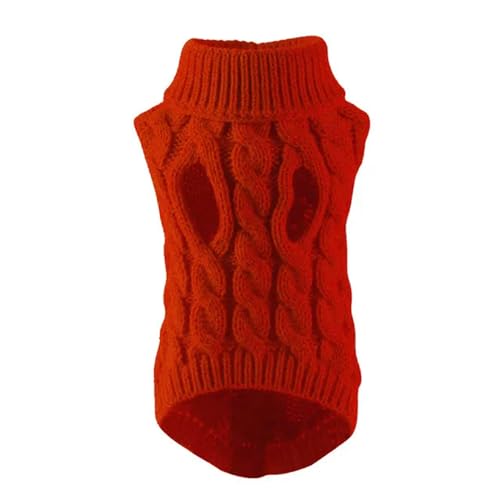 MdybF Hundekleidung Welpen Hund Pullover Für Kleine Mittlere Hunde Katzen Kleidung Winter Warme Haustier Turtleneck Chihuahua Weste Weiche Mantel Teddy Jacke-rot-XL von MdybF