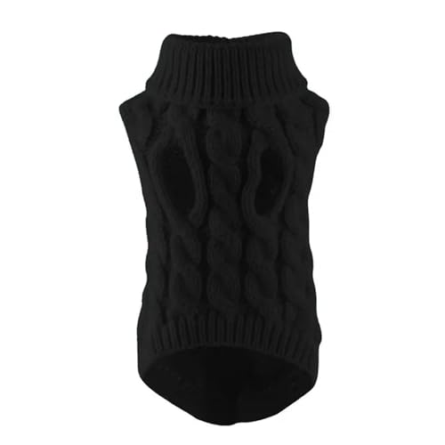 MdybF Hundekleidung Welpen Hund Pullover Für Kleine Mittlere Hunde Katzen Kleidung Winter Warme Haustier Turtleneck Chihuahua Weste Weiche Mantel Teddy Jacke-schwarz-s von MdybF