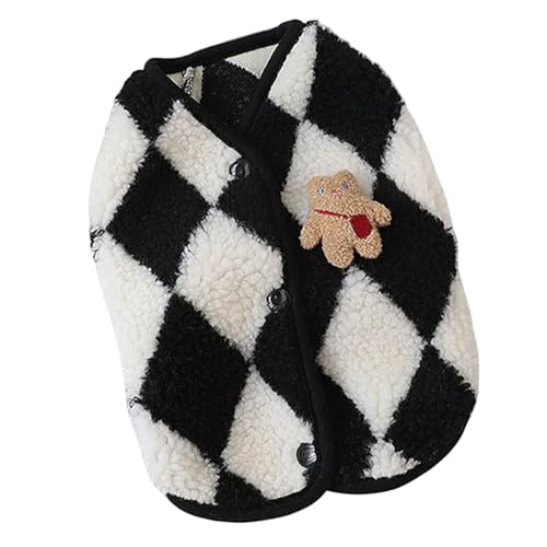 MdybF Regenmantel Hund Faux Fleece Haustier Kleidung Mantel Hunde Kleidung Haustier Outfits Süßes Herbst Winterkostüm-Schwarz-S von MdybF