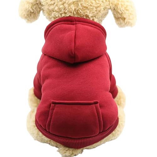 MdybF Regenmantel Hund Haustierhund Kleine Hunde Kleidung Warme Kleidung Hunde Mantel Outfit Haustierkleidung-Rot-L von MdybF